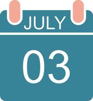 July Glyph Two Color Icon vector
