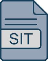 SIT File Format Line Filled Grey Icon vector