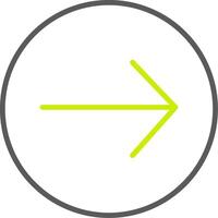 Right Arrow Line Two Color Icon vector