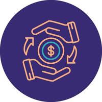 Loan Line Two Color Circle Icon vector