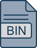 BIN File Format Line Filled Grey Icon vector