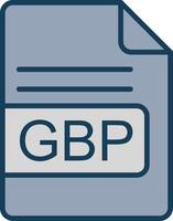 GBP File Format Line Filled Grey Icon vector