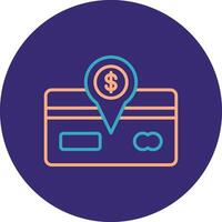 Direct Debit Line Two Color Circle Icon vector