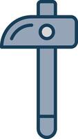 Hammer Line Filled Grey Icon vector