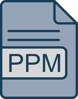 PPM File Format Line Filled Grey Icon vector