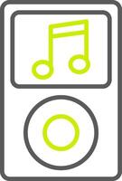 icono de dos colores de la línea del reproductor de música vector