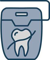 Floss Line Filled Grey Icon vector