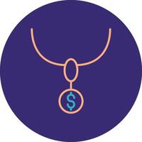 Necklace Line Two Color Circle Icon vector