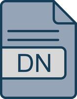 DN File Format Line Filled Grey Icon vector