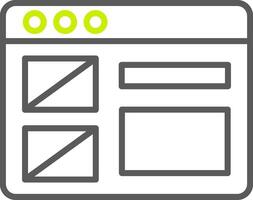 Wireframe Line Two Color Icon vector