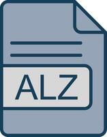 ALZ File Format Line Filled Grey Icon vector