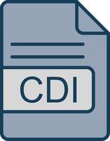 CDI File Format Line Filled Grey Icon vector