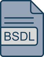 BSDL File Format Line Filled Grey Icon vector