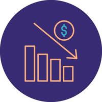 Losses Line Two Color Circle Icon vector