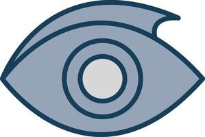 Eye Line Filled Grey Icon vector