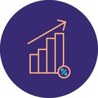 Interest Rate Line Two Color Circle Icon vector