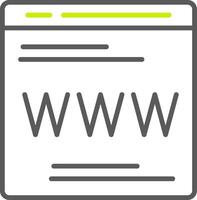 web página línea dos color icono vector