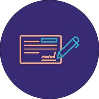 Cheque Line Two Color Circle Icon vector