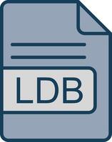 LDB File Format Line Filled Grey Icon vector
