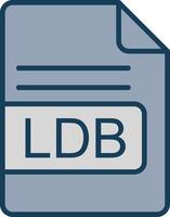 LDB File Format Line Filled Grey Icon vector