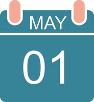 May Glyph Two Color Icon vector