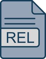 REL File Format Line Filled Grey Icon vector
