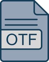 otf archivo formato línea lleno gris icono vector