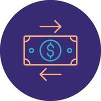 Bank Transfer Line Two Color Circle Icon vector