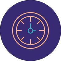 reloj línea dos color circulo icono vector