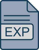 EXP File Format Line Filled Grey Icon vector