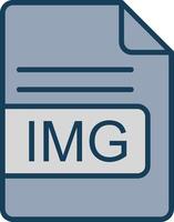 IMG File Format Line Filled Grey Icon vector