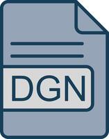 DGN File Format Line Filled Grey Icon vector