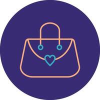 Purse Line Two Color Circle Icon vector