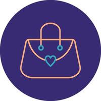 Purse Line Two Color Circle Icon vector