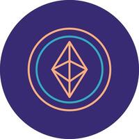 Ethereum Line Two Color Circle Icon vector