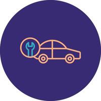 Car Repair Line Two Color Circle Icon vector