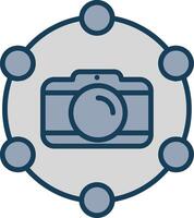 Camera Line Filled Grey Icon vector