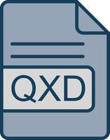 qxdd archivo formato línea lleno gris icono vector