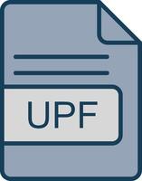 UPF File Format Line Filled Grey Icon vector