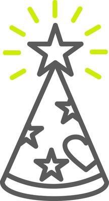 Party Hat Line Two Color Icon