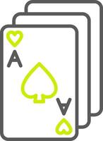 tarjeta juego línea dos color icono vector