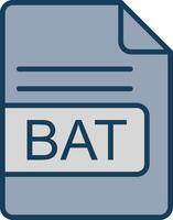 BAT File Format Line Filled Grey Icon vector