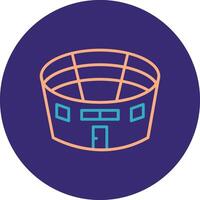 Stadium Line Two Color Circle Icon vector