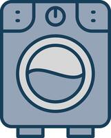 Washing Machine Line Filled Grey Icon vector