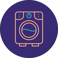 Washing Machine Line Two Color Circle Icon vector