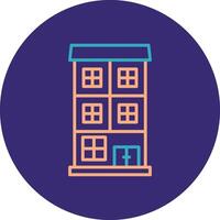 Appartment Line Two Color Circle Icon vector