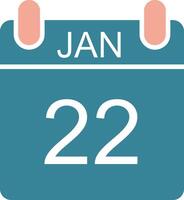 January Glyph Two Color Icon vector