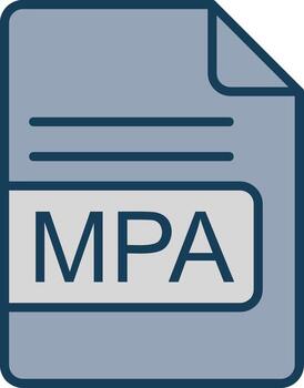 MPA File Format Line Filled Grey Icon vector
