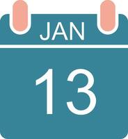 January Glyph Two Color Icon vector