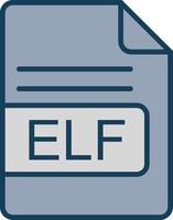 ELF File Format Line Filled Grey Icon vector